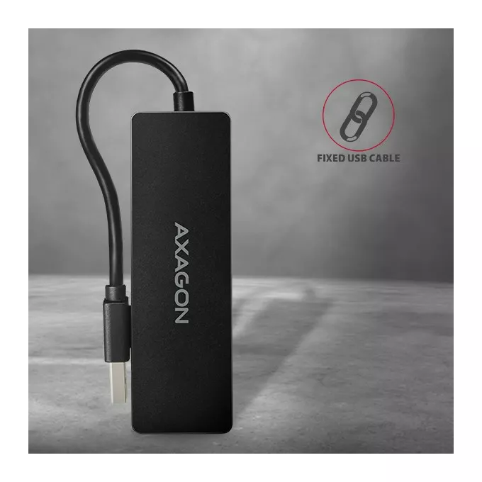 AXAGON Hub 4-portowy HUE-G1A, USB 3.2 Gen 1 SLIM, kabel Type-A 14cm