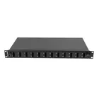 Lanberg Przełącznica światłowodowa 12XSC duplex/12XLC QUAD rack 19 1U czarna + akcesoria