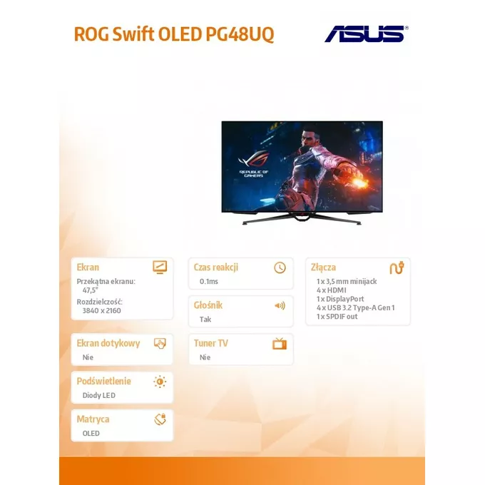 Asus Monitor 47,5 cali PG48UQ