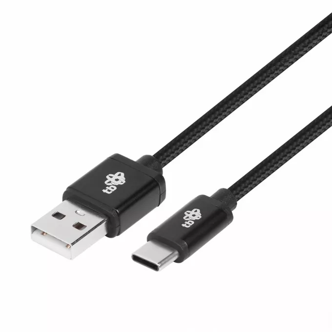 TB Kabel USB-USB C 1.5m czarny sznurek premium