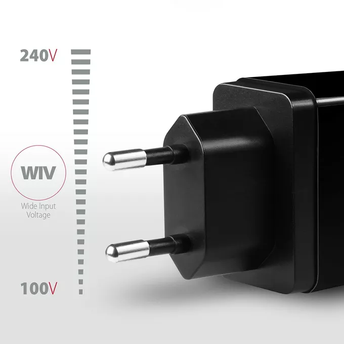 AXAGON ACU-QS24 Ładowarka sieciowa QC 24W, 2x port USB--A, QC3.0/AFC/FCP + 5V/1.2A