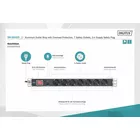 Digitus Listwa zasilająca PDU 19&quot; Rack, 7x gniazdo schuko, 2.0m, 1x wtyk unischuko, 16A, wł./wył., zabezpieczenie przeciążeniowe, profil aluminiowy