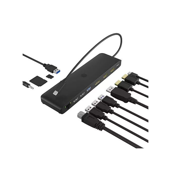 IcyBox Stacja dokująca IB-DK2116-C 12in1,HDMI,DP,LAN,USB