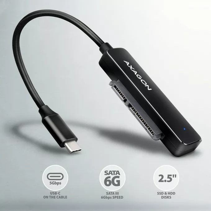 AXAGON ADSA-FP2C Adapter USB-C 5Gbps SATA 6G 2.5&quot; HDD/SSD FASTPort2