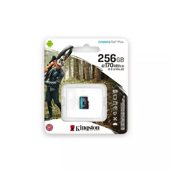 Kingston Karta microSD 256GB Canvas Go Plus 170/90MB/s