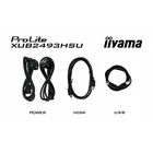 IIYAMA Monitor 23.8 cala XUB2493HSU-B6 IPS.HDMI.DP.2x2W.USBx2.SLIM.HAS(150mm)