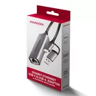 AXAGON ADE-TXCA Karta sieciowa Gigabit Ethernet adapter, USB-C (USB-A redukcja) 3.2 Gen 1, instalacja automatyczna