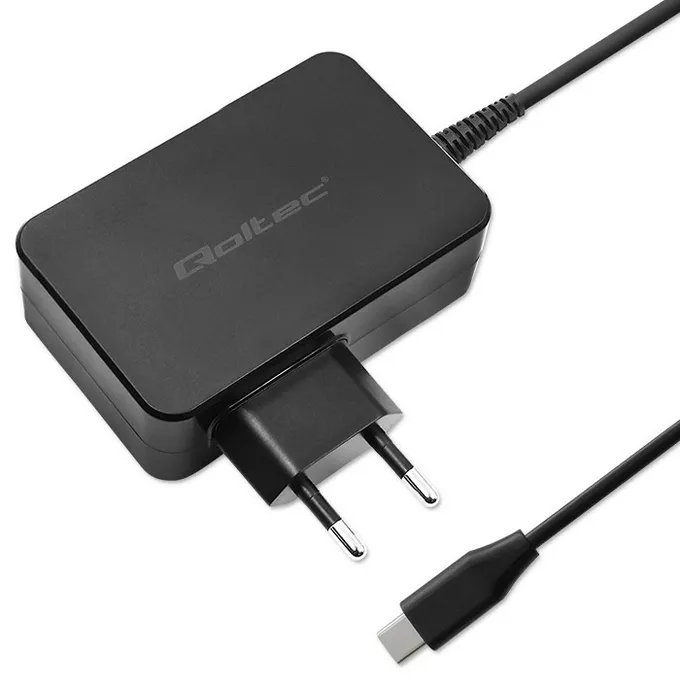 Qoltec Ładowarka GaN Power Pro | 1xUSB-C | 90W | 5-20V | 3-4.5A | Czarna