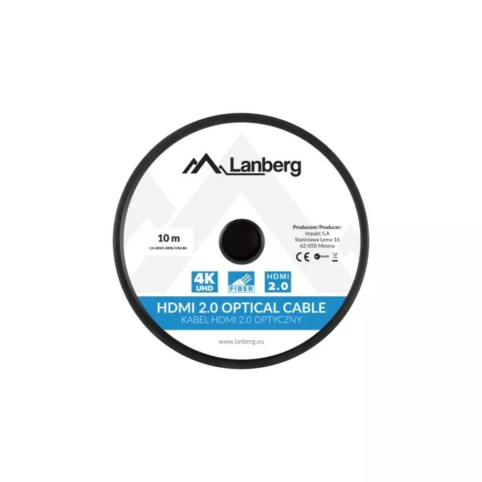 Lanberg Kabel HDMI M/M v2. 10M czarny optyczny AOC