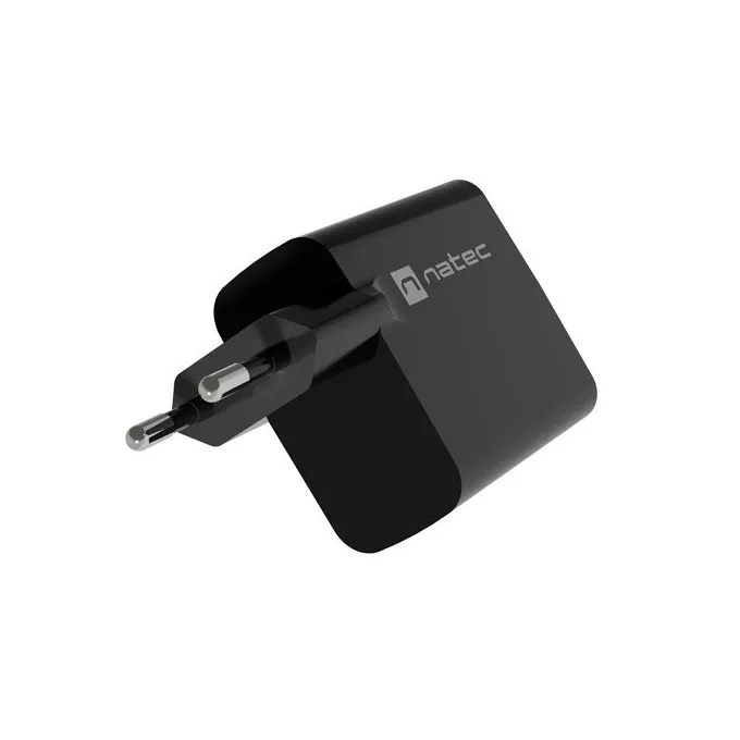 Natec Ładowarka sieciowa Ribera GAN 1X USB-A + 1X USB-C 45W Czarna