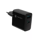 Natec Ładowarka sieciowa Ribera GAN 1X USB-A + 1X USB-C 65W Czarna