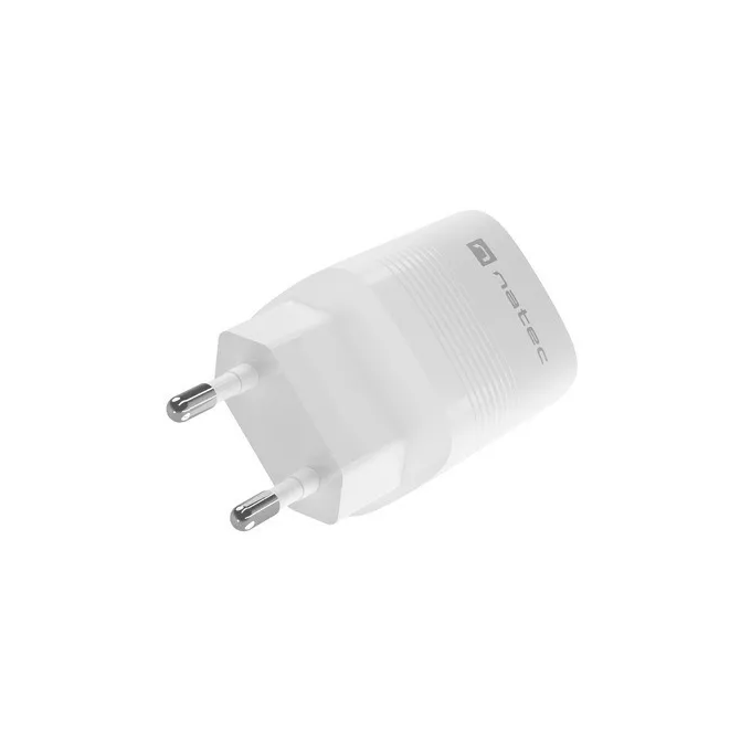 Natec Ładowarka sieciowa Ribera GAN 1X USB-A + 1X USB-C 30W Biała