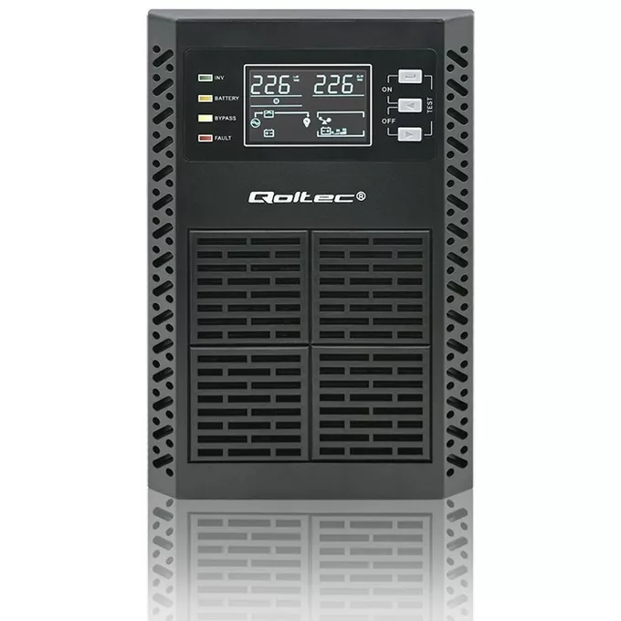 Qoltec Zasilacz awaryjny UPS 2kVA | 2000W | Power Factor 1.0 | LCD | EPO| USB | On-line