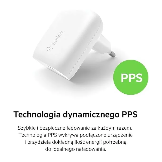 Belkin Ładowarka sieciowa BOOST CHARGE 30w USB-C PD PPS + Kabel USB-C