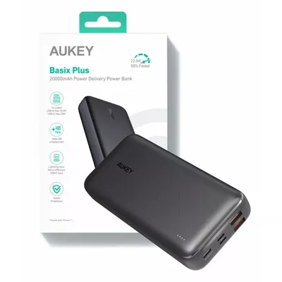 AUKEY PB-N74S Power Bank | 20000 mAh | 5xUSB | Quick Charge 3.0 | Power Delivery 3.0 | 22.5W | SCP | LED | kabel USB-C