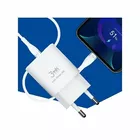 3MK Ładowarka sieciowa 20W 1xUSB-C +USB-A PD QC bez kabla Biała