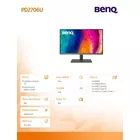 Benq Monitor 27 cali PD2706U LED 4K 5ms/QHD/IPS/HDMI/DP/USB