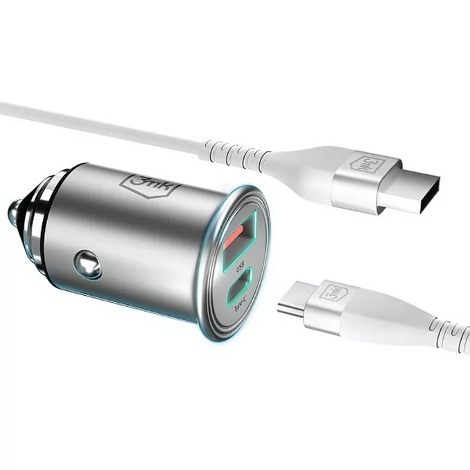 3MK Ładowarka samochodowa 45W 1xUSB-C+USB-A