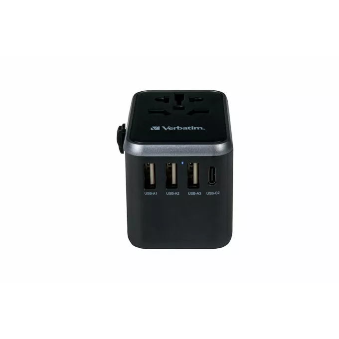 Verbatim Ładowarka i adapter podróżny UTA-04 49546  PD 61W, QC 3.0, 2x USB-C, 3x USB-A