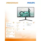 Philips Monitor 27M2N3200A 27 cali IPS 180Hz HDMIx2 DP Pivot Głośniki