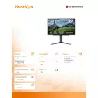 LG Electronics Monitor 27 cali 27GS85Q-B QHD UltraGear 100Hz, 1ms, 400cd, HDMI, DP, USB, Pivot, HAS