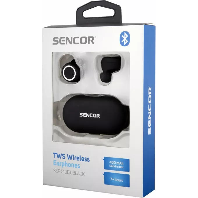 Sencor Słuchawki bluetooth douszne SEP 510BT BK TWS