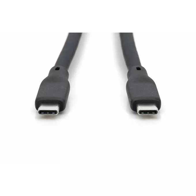 Digitus Kabel połączeniowy silikonowy USB-C - USB-C, USB 4 Gen3 40G 8K 240W, 0,5m Czarny