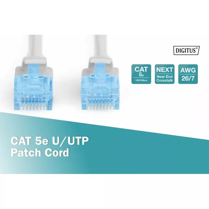 Digitus Patch cord U/UTP kat.5ePVC 7,0m Szary