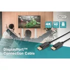 Digitus Kabel połączeniowy DisplayPort z zatrzaskami 4K 60Hz UHD Typ DP/DP M/M czarny 1m