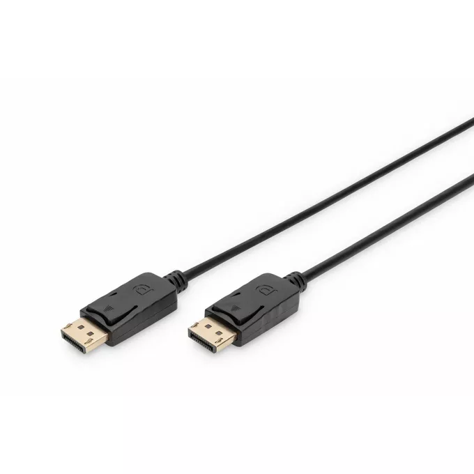 Digitus Kabel połączeniowy DisplayPort z zatrzaskami 1080p 60Hz FHD Typ DP/DP M/M 10m Czarny