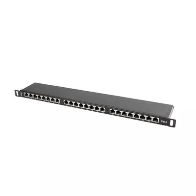 Lanberg Patch Panel 24 Port 0.5U Kat.6 czarny ekranowany