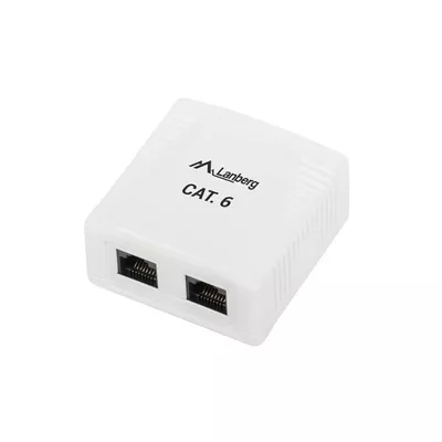 Lanberg Gniazdo natynkowe 2x RJ45 Kat.6 białe