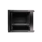 Extralink Szafka wisząca rack 9U 600x600 czarna szklane drzwi