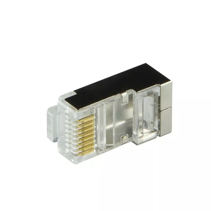 LogiLink Wtyki RJ45 CAT.6 100szt. ekranowane z osłoną, czarne