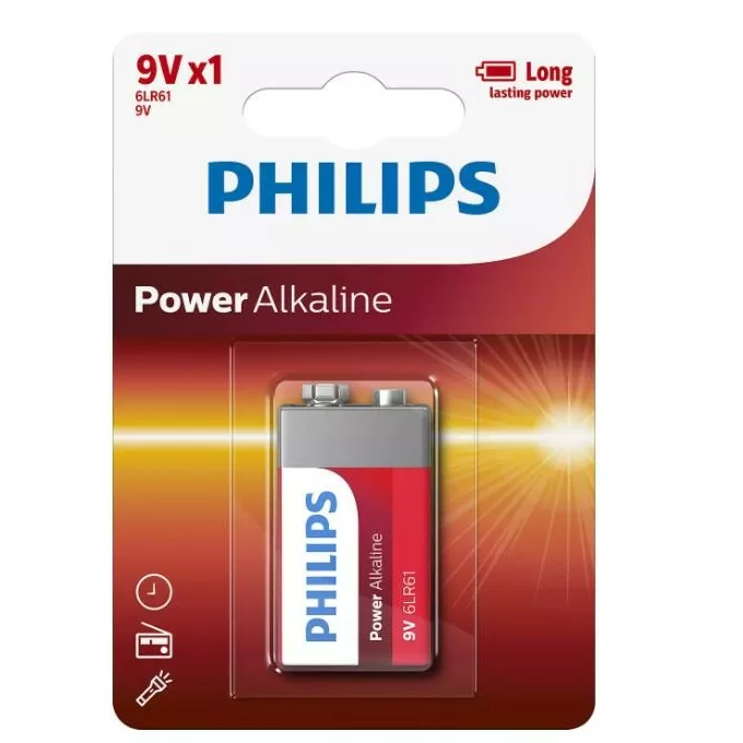 Philips Bateria Power Alkaline 9V 1szt. blister (LR61)