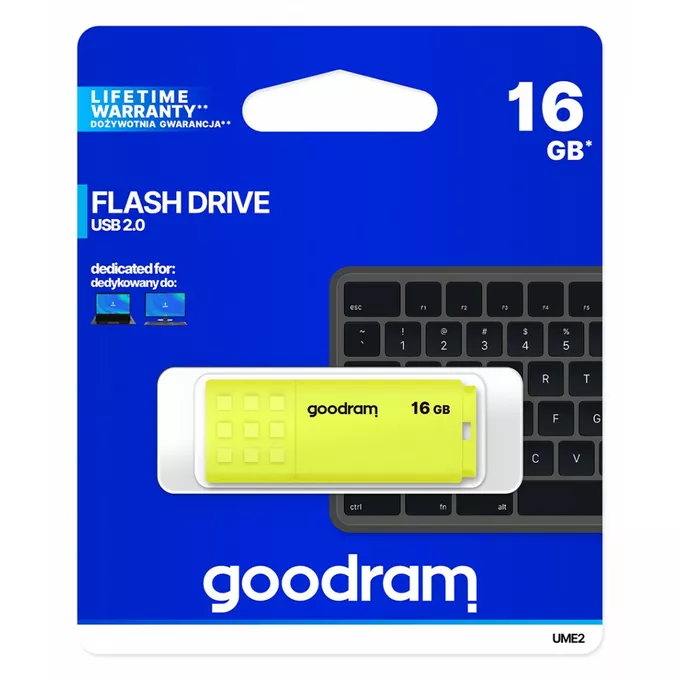 GOODRAM Pendrive UME2 16GB USB 2.0 Żółty