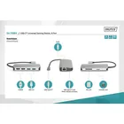 Digitus Stacja dokująca USB Typ C 8 portów Dual Monitor portów 4K 30Hz PD 3.0 RJ45 SD microSD HQ aluminiowa