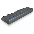 IcyBox IB-HUB1701-C3 7xUSB Type-A, włącznik/wyłącznik dla każdego USB portu