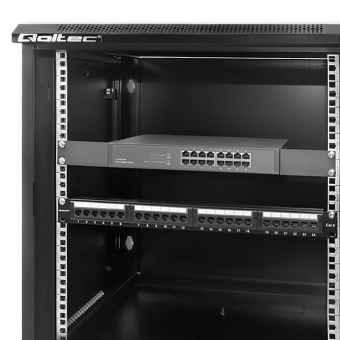 Qoltec Szafa RACK 19 cali | 12U | 600 x 600 x 635 | Perforowane drzwi