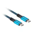 Lanberg Kabel USB-C M/M USB4 0.5m 100W 8K 60HZ czarno-niebieski