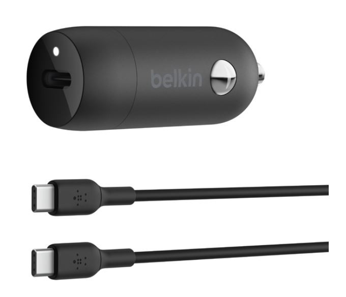 Фото - Зарядний пристрій Belkin Ładowarka samochodowa 30W PD PPS Czarna + Kabel USB-C 125814 