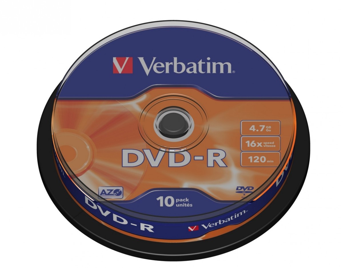 Zdjęcia - Nośnik optyczny Verbatim DVD-R 16x 4.7GB 10P CB  43523 33263 