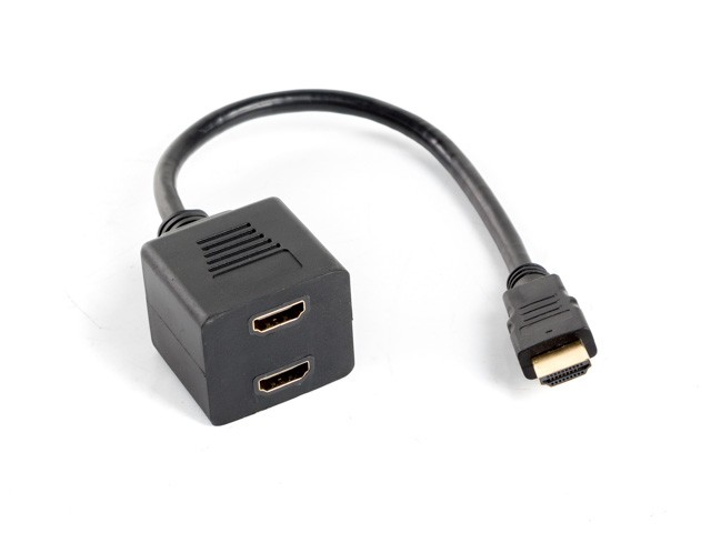 Фото - Кабель Lanberg Adapter HDMI-A (M) -> HDMI-A (F) x2 splitter 20cm 41851 