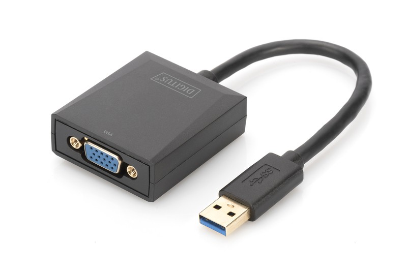 Фото - Кабель Digitus Adapter graficzny VGA 1080p FHD na USB 3.0, aluminiowy, czarny 447 