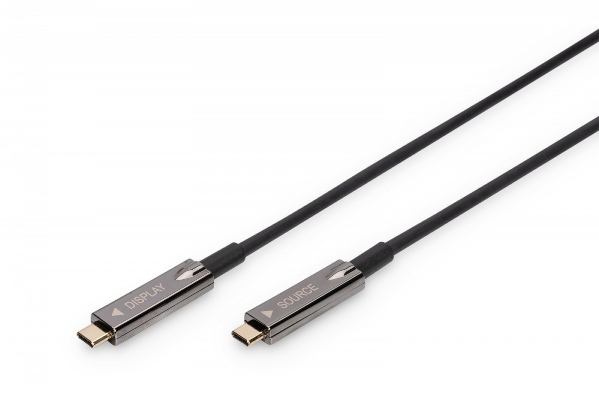 Zdjęcia - Kabel Digitus  połączeniowy hybrydowy AOC USB 3.1 Typ C/USB Typ C 4K 60Hz 1 